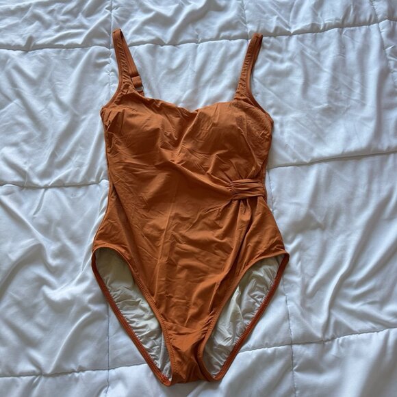 Gottex Other - Gottex Womens Size 6 Liv Square Neck One Piece Swimsuit Orange Beach Summer